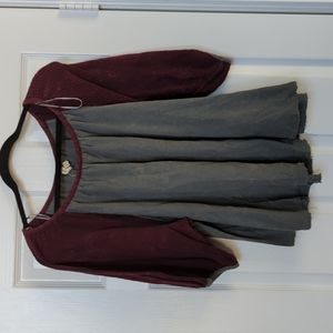 Free People baseball sleeve swing top